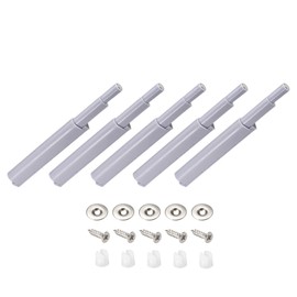 METALLIXITY Magnetic Push Latches (3.39"x0.39") 5Pcs, Plastic Touch Latches Damper Buffers - for Door Cabinet Drawer, Home Decoration, Gray
