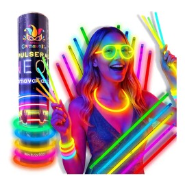 Grupo Carnavallia 100 Pulseras Neón Fosforescente Glow Stick Fiestas Eventos