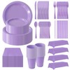 JHDZDHY 404 Pieces Disposable Plastic Dinnerware Set, Plastic Cutlery Set