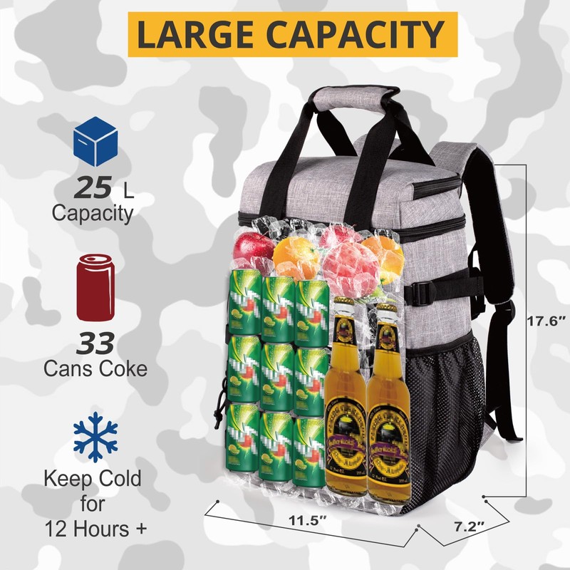 Tactical Backpack Cooler,Lunch Backpack for Men Work with Handle，Soft Cooler