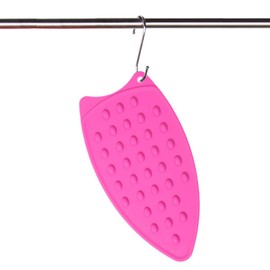 LeLehome Silicone Iron Rest Pad for Clothes Coats Suits Ironing Board, Anti-Slip Steam Protection Heat Resistant Iron Mat Rose Red Pink