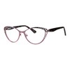 Womens Reading Glasses Magnified Readers Cateye Frame Spring Hinge Purple