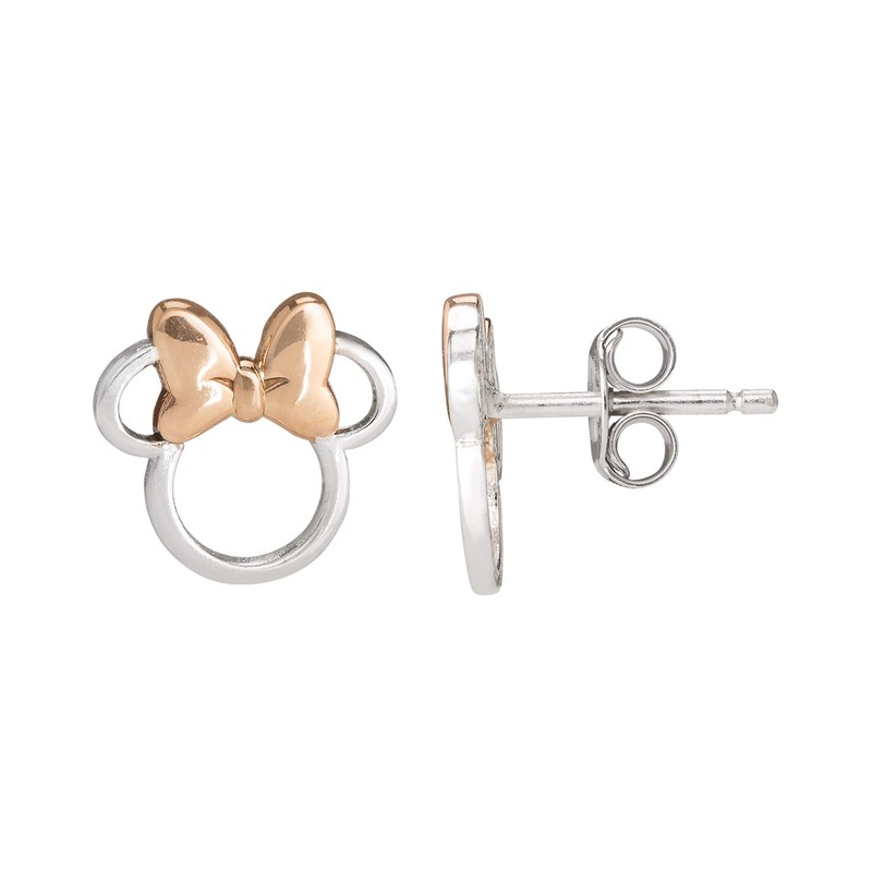 Minnie Mouse Silver and Rose Gold Earrings E901880TL