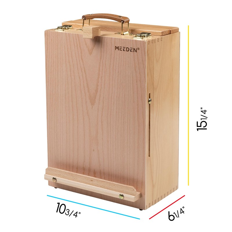 MEEDEN Large Tabletop Easel Sketchbox, Adjustable Solid Beech Wood Desktop