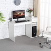 Topeakmart Small White Computer Desk with Drawers and Printer Shelves,