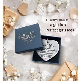Hglian Thank You Gifts for Women-Thank You Being a Part of My Journey-Christmas Ornament for Friends Sister Mentor Mom Teacher's Day Gifts Keepsake