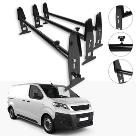 SCITOO Roof Rack Crossbars for Chevy Express for Dodge for Ford for GMC 77" 3 Bars Black Vehicle Specific