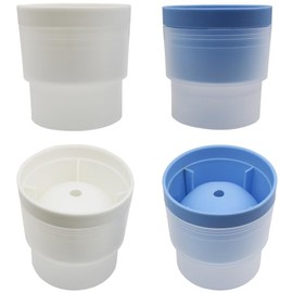 LBTODH 4PCS Ice Ball Maker Mold Large Round Ball ice Cube Mold with Lid for Cocktails and Drink (White, Blue)