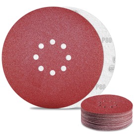 Sandpaper 225 mm Velcro 80 Grit Pack of 30 Sanding Discs for 8 Holes Drywall Sanders Ceiling Sanders Sanding Discs