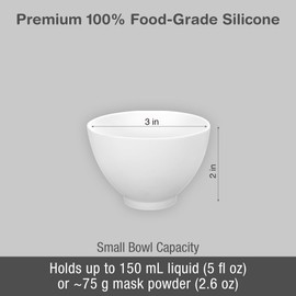 APPEARUS Small Silicone Mixing Bowl – 5 oz (150ml) – Food-Grade, Flexible, Heat-Resistant Facial Mask Mixing Bowl for Skincare and Spa Use (1 Pc) (Small, White)