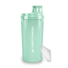 "Heaven" Protein Shaker 500 ml Leak-Proof, BPA Free, with Strainer & Scale - Original - for Creamy Whey Protein Powder Shakes, Protein Isolates & BCAA Concentrates, Protein Shaker in Mint Blue