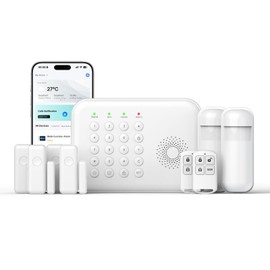 PGST Home Alarm System, Alarm System for Home Security 9-Piece Kit, WiFi/4G Home Security System Wireless with Phone APP Alert No Subscription Door Sensor Motion Sensor Remote Control 24/7 Protection