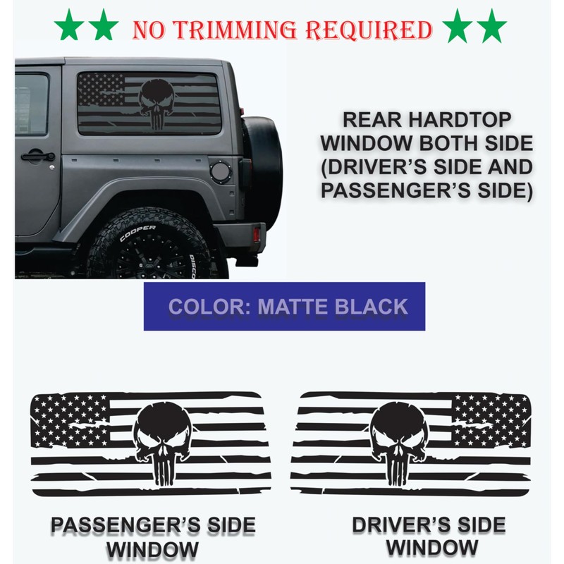 Compatible with Jeep Wrangler JL (2 Door) 2018-2025 Precut American
