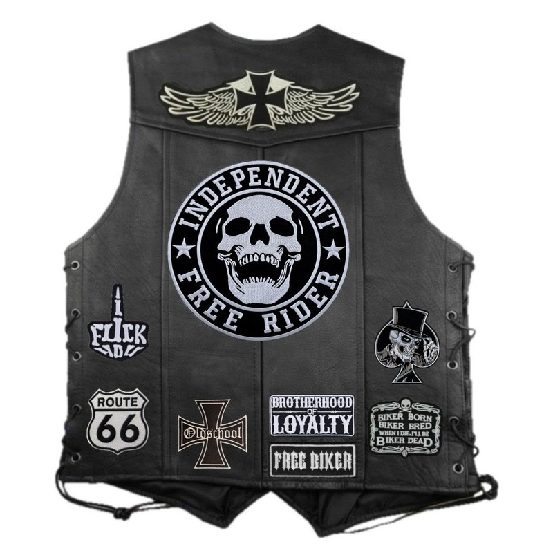 Free Rider Independent Skull Embroidered Iron On Patch Biker Patch