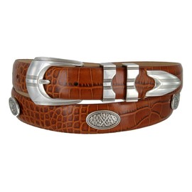 Silverwood- Men's Italian Calfskin Designer Golf Dress Belt (ATAN,44)