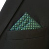 S&W SHLAX&WING Houndstooth Pocket Square Green Blue Men's Handkerchief
