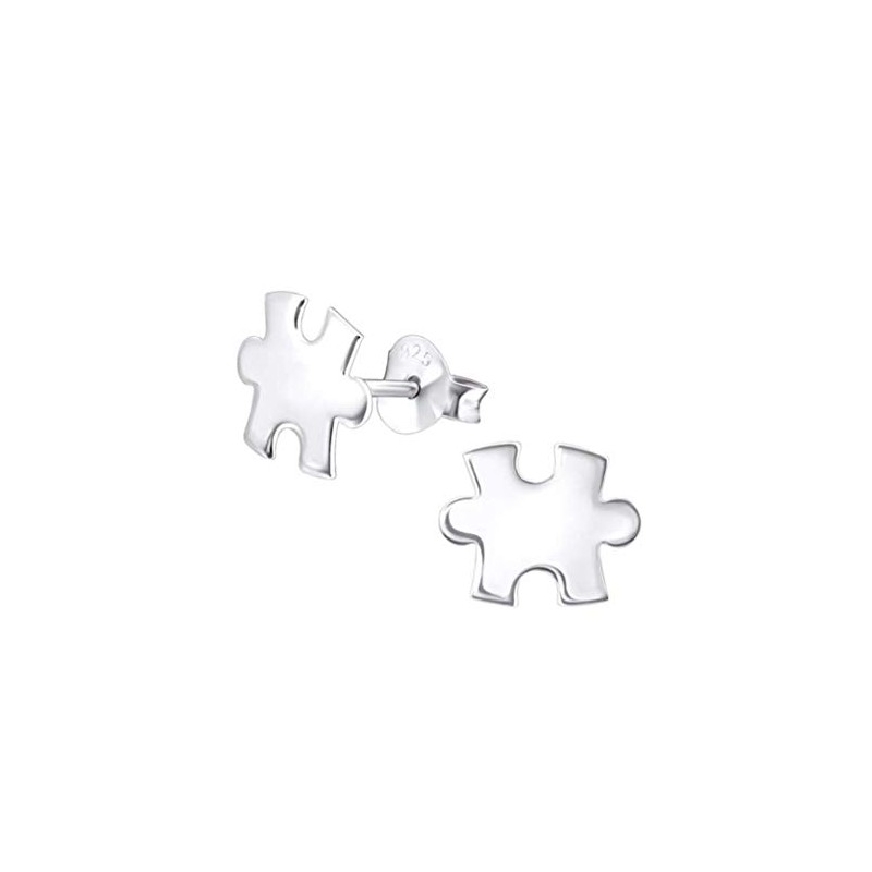 Jigsaw Puzzle Piece Earrings - 925 Sterling Silver