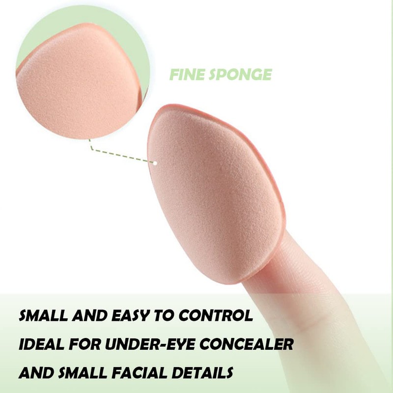 20 Pcs Finger Powder Puff Band Handle Makeup Blender Sponge