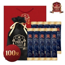 Koryo Cheon Hong Sam 고려천홍삼 프리미엄 녹용홍삼 골드스틱 10g x 100포 Koryo Cheon Hong Sam Premium Deer Antler Red Ginseng Gold Stick 10g x 100 Packs