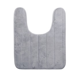 BIKHYY Memory Foam Bathroom Mat 1 Piece Non Slip Bathtub and Toilet Pedestal Mats with Water Absorbent for Bathroom Memory Foam Bath Mat 50 x 60 cm (U-Light Grey)