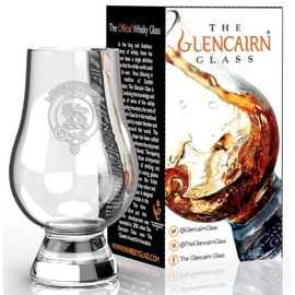 GLENCAIRN CLAN CREST BRUCE ETCHED WHISKY GLASS IN GIFT CARTON