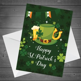 RED OCEAN St Patricks Day Card For Family, Happy St. Patrick's Day Card For Him Her, St Patrick's Day Greetings Card For Husband Wife, Grandparents, Mum Dad, Friends, Neighbours