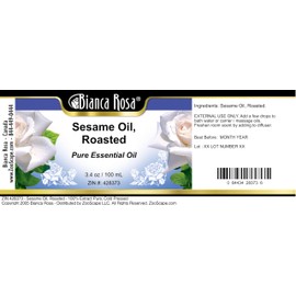 Bianca Rosa Sesame Oil, Roasted - 100% Pure, Cold Pressed (3.40 fl oz, ZIN: 428373)