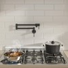 Lordear Pot Filler Faucet Black Commercial Wall Mount Stove Kitchen