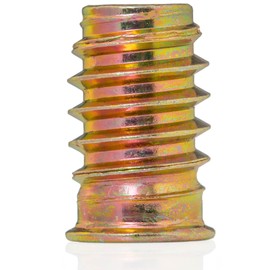 YoiYee Wood Furniture M8 x 22 mm Threaded Insert Nuts Interface Hex Socket Drive Zinc Yellow Passivated - 20 Pack