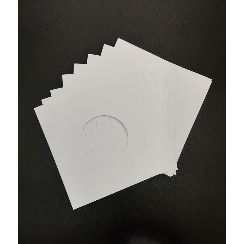 7 Inch White Paper Sleeves Pack of 25