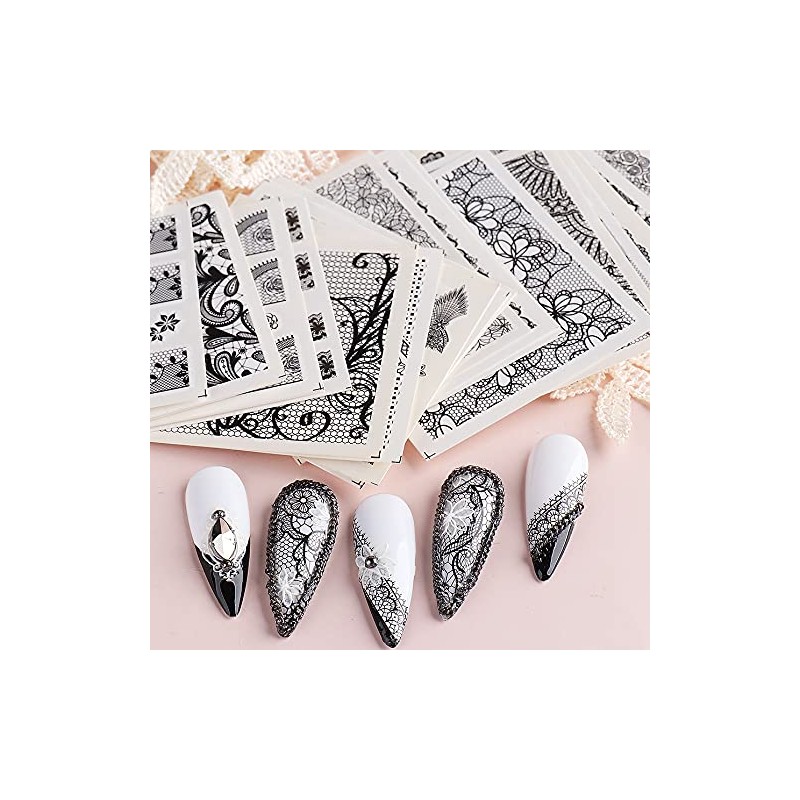 40pcs/set Lace Flower Flower Nail Seal Water Nail Seal Gel