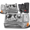 Auto Dynasty Chrome Houisng Amber Corner Headlight w/Bumper Lamps+Tool Kit