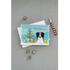 Christmas Tree and Border Collie Greeting Cards and Envelopes Pack