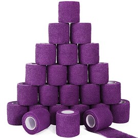 24 Pack 2 Inch x 5 Yards Self Adhesive Bandage Wrap, Elastic Cohesive Wrap 2 inch Vet Wrap Bandage Tape, Grip Tape for Athletic, Sports, First Aid Medical, Wrist, Ankle Sprains
