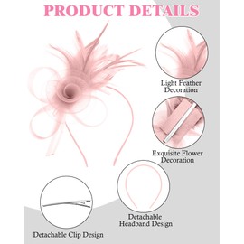 Suncalla 6 Pcs Fascinators for Women Tea Party Hats for Cocktail Party Wedding Tea Party Accessories