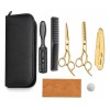 Tijeras Doradas De Barberia Y Kit 8 Pzas Cortar Cabello