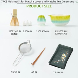 DHwebWLP Premium Japanese Matcha Whisk Set,Bamboo Whisk&Ceramic Bowl,Complete Matcha Making kit for home Tea Ceramony,Gift for Matcha Lovers/Beginners