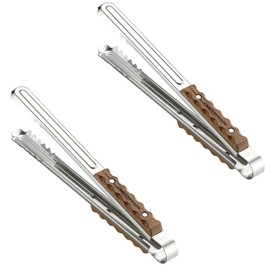 CAMPING MOON MS-40-2P Camping BBQ Tongs, Solo Tongs, 10.2 inches (26 cm), Stainless Steel, Wood Grip, Hand Tongs, Meat Scissors, Yakiniku Tongs, Set of 2