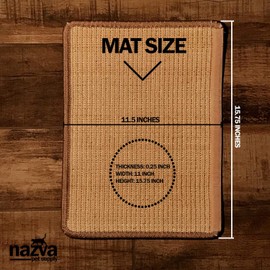 Cat Scratcher Sisal Mat Beige Rug - 2 Pack / 16” x 12” Each - Natural Scratching Pad Velcro Furniture Carpets Sofas Protectors