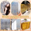AHANDMAKER 4 Pack Metallic Foil Fringe Tinsel Table Skirts for