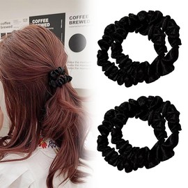 UrbanPulse Fabric Hair Elastic 4-Piece Set Hair Closure Premium Hair Band Simple Stylish Scrunchie for Women Hair Accessories (Black)