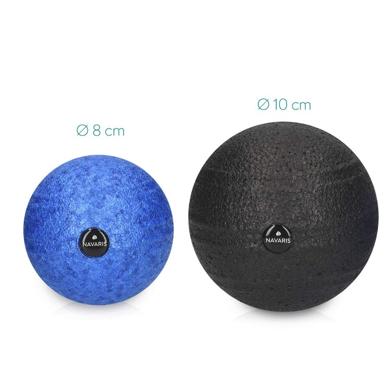 Navaris Fascia Massage Balls Set - 2 Different Sizes (8cm,