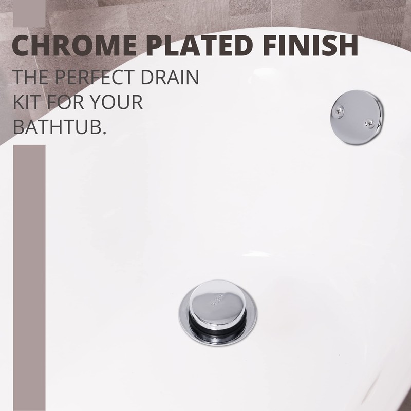 GSTARAM Bathtub Drain Tip-Toe Tub Trim Kit with Two-Hole Overflow