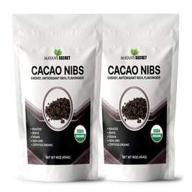 Mayans Secret 1lbs USDA Certified Cacao Nibs Organic Cocoa Nibs Raw Organic Superfood, Gluten Free Pure Delicious Chocolate Essence (1 Pound (Pack of 2))