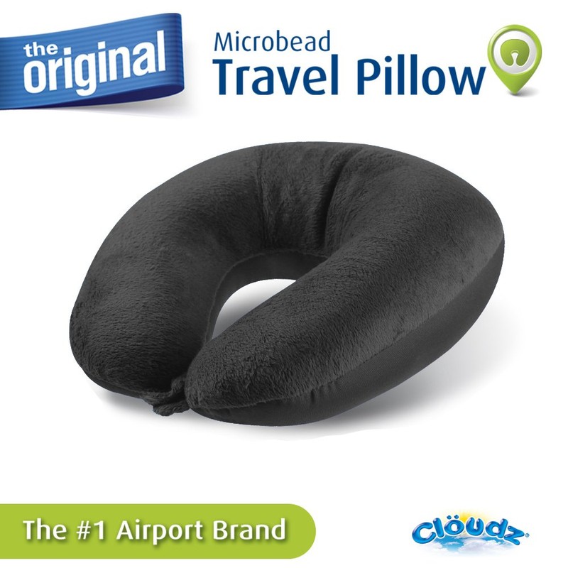 Cloudz Dual Comfort Microbead Airplane Travel Neck Pillow. Super Soft