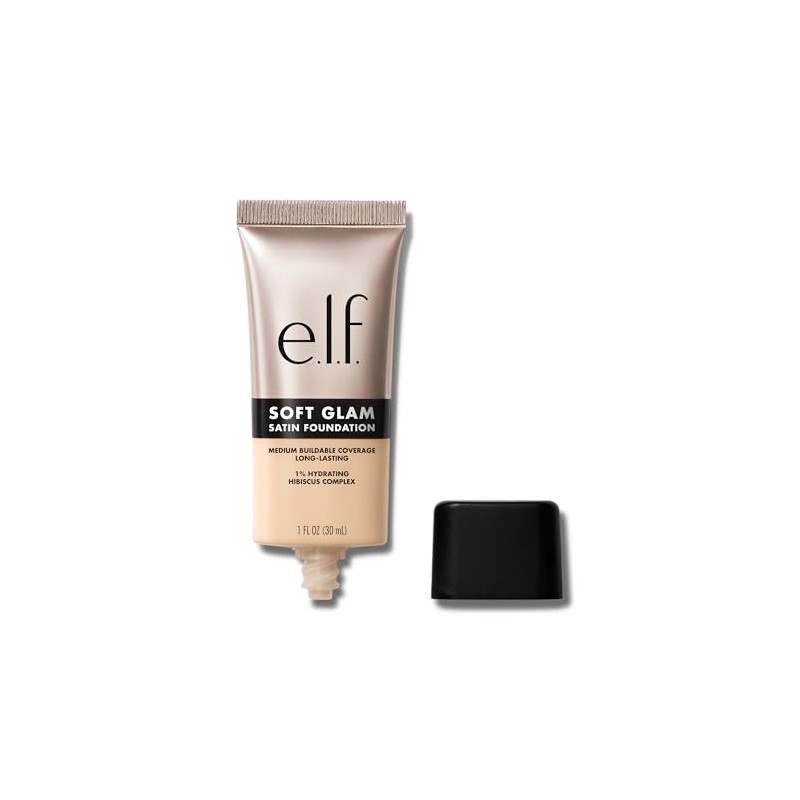 e.l.f. Soft Glam Foundation, Medium Coverage, Long-Lasting & Buildable Foundation