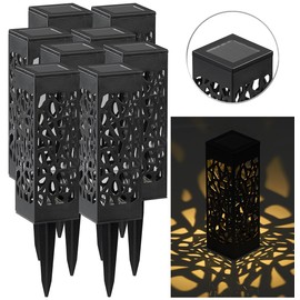 Lunartec Erdspieß Solarlaterne: 8er-Set Solar-LED-Laternen mit Dämmerungssensor, Akku, warmweiß, IP44 (LED-Solar-Gartenbeleuchtung, Gartenlichter)