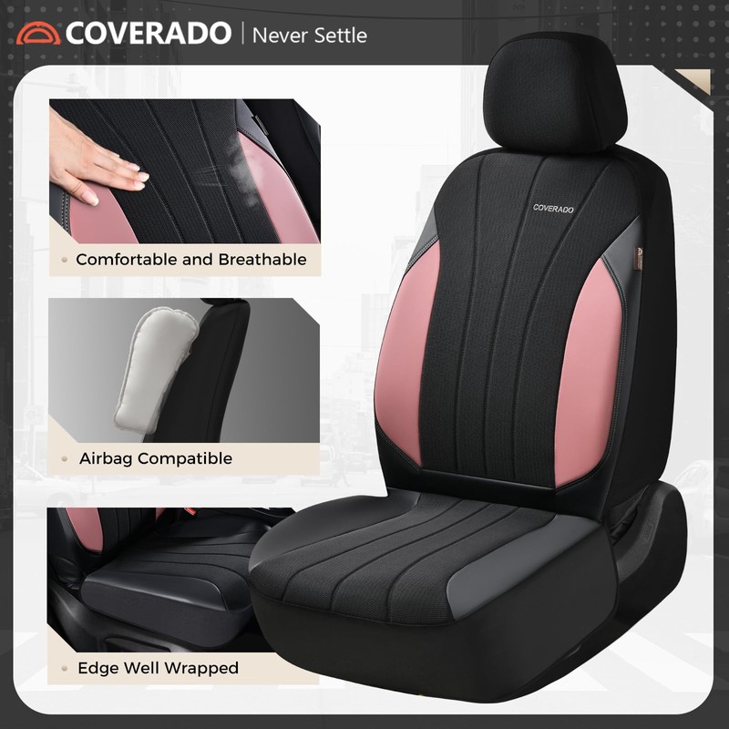 Coverado Automotive Seat Covers Front Seats, Luxury Car Seat Covers,