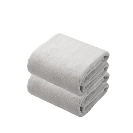 Carari Hair Drying Towel, Set of 2, Microfiber with 5x Water Absorption, Gray, Quick Absorption in Fiber Gap, Quick Drying, Marshmallow Texture, Fluffy and Mochi, 15.7 x 39.4 inches (40 x 100 cm),