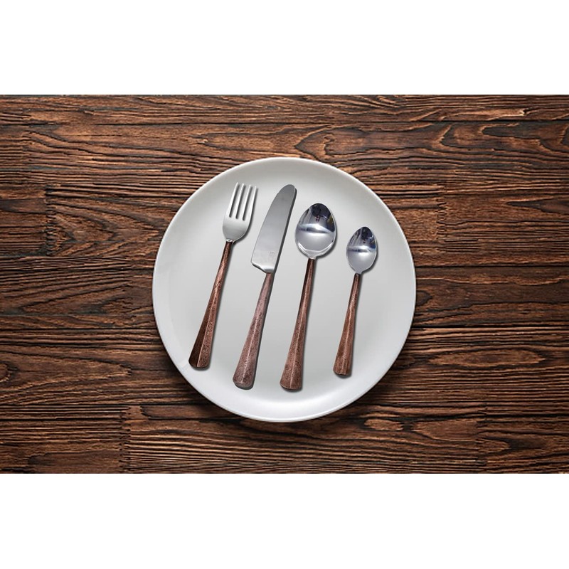 Bold & Divine Ridge Copper Designed 4pcs Flatware Cutlery Set